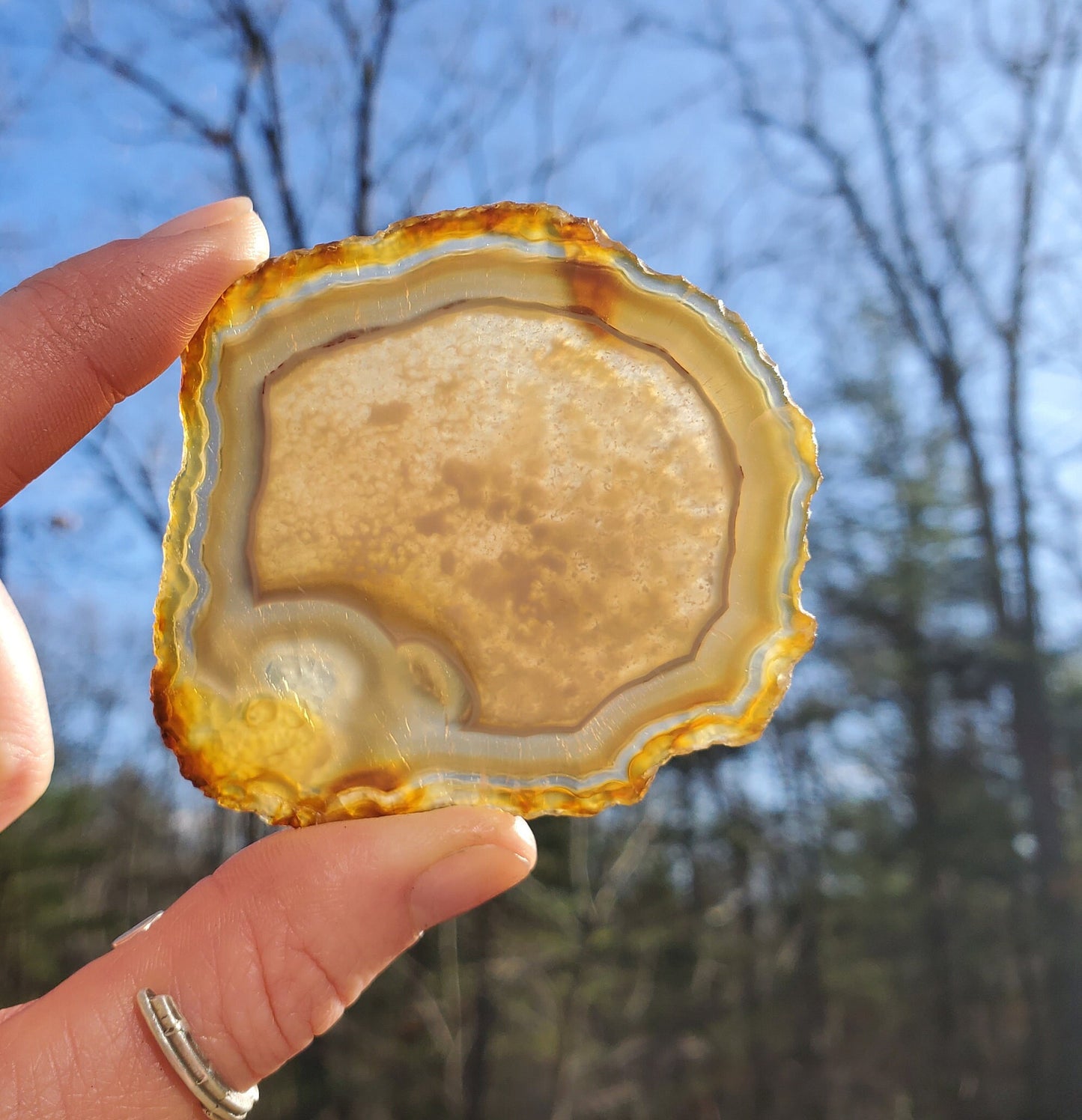 Beautiful Dark Iris Agate Slice. IRIDESCENT Agate. MEDITATION Tool.  Natural Rainbow Crystal