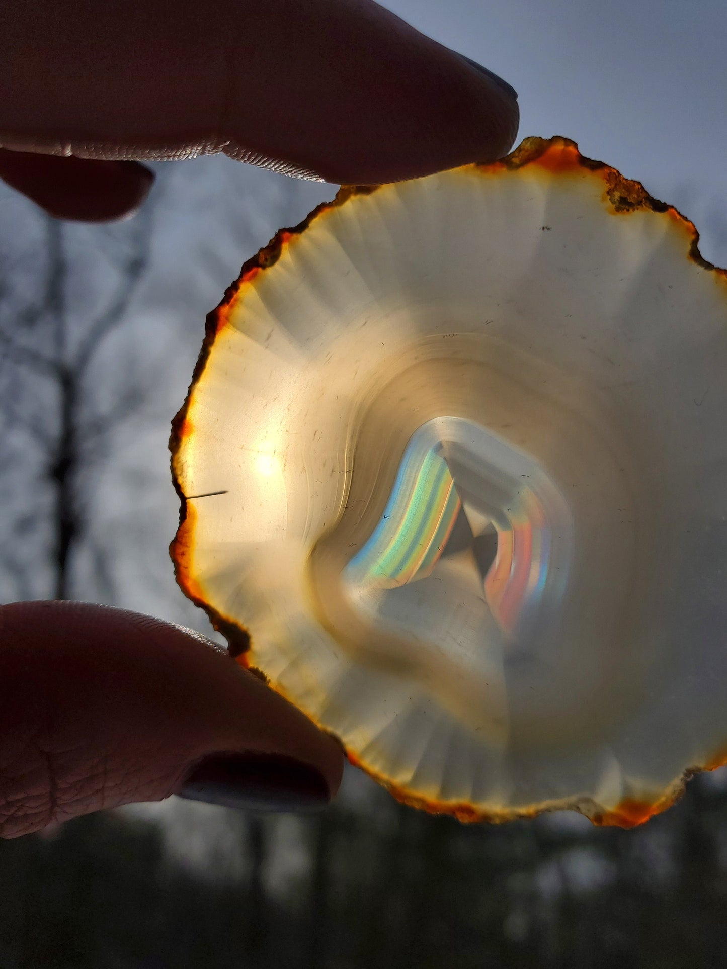 Iris Agate Slice. Iridescent Agate. Natural Rainbow Crystal. Meditation tools.