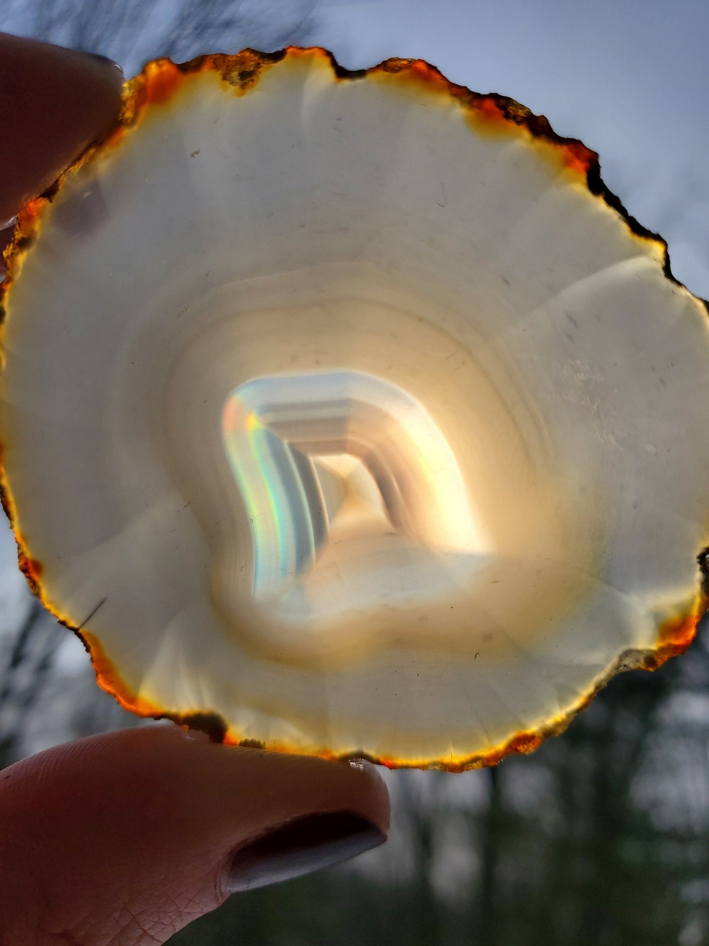 Iris Agate Slice. Iridescent Agate. Natural Rainbow Crystal. Meditation tools.