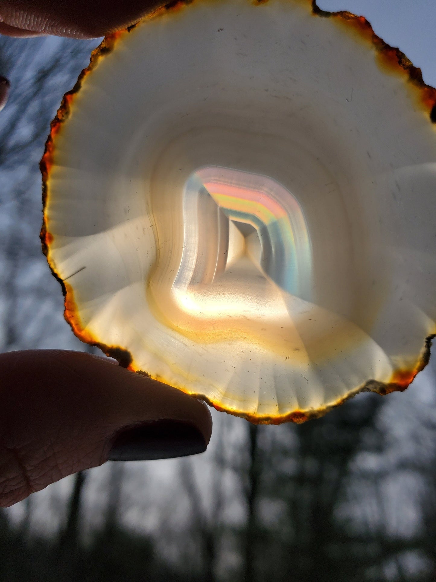 Iris Agate Slice. Iridescent Agate. Natural Rainbow Crystal. Meditation tools.