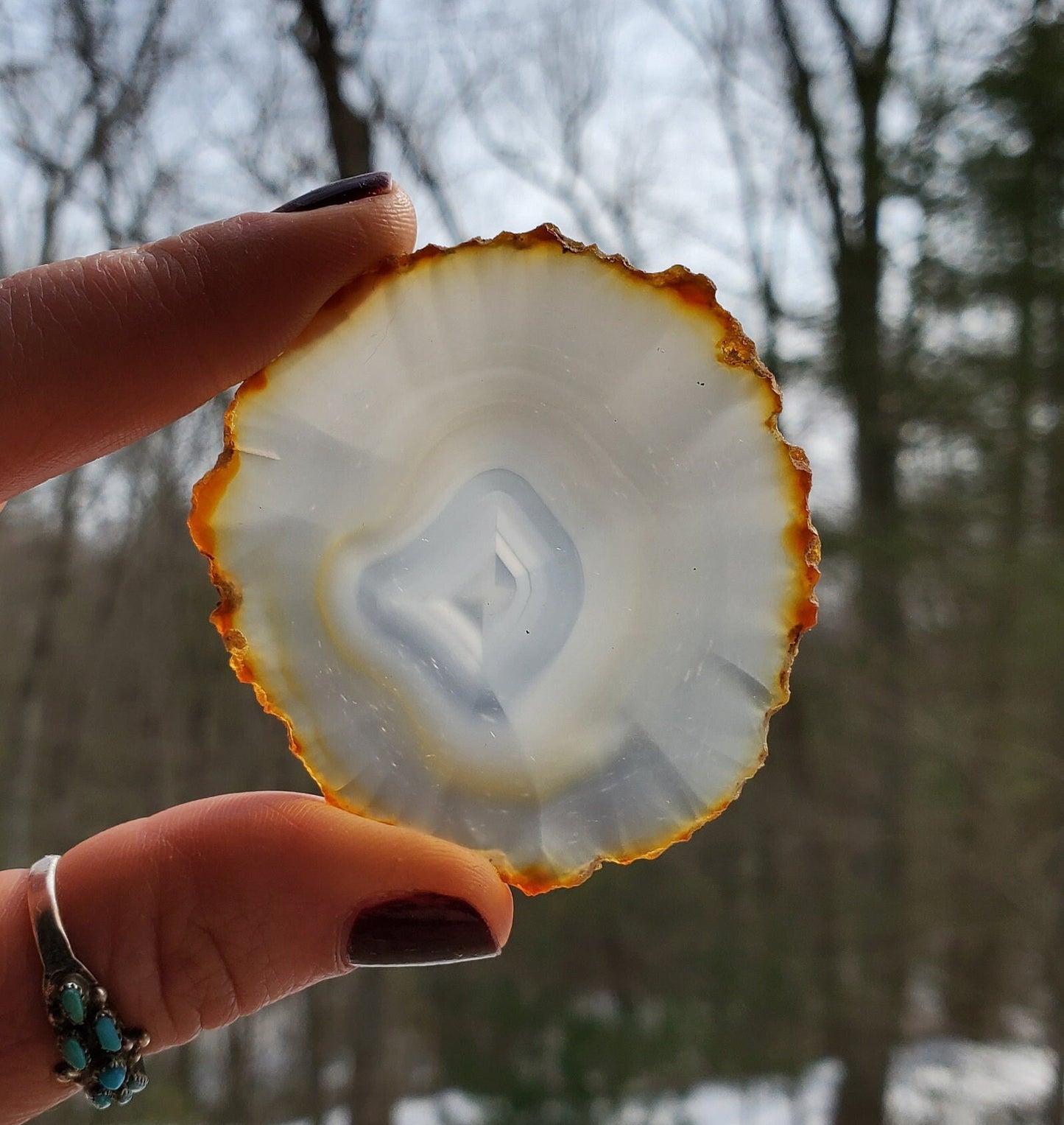 Iris Agate Slice. Iridescent Agate. Natural Rainbow Crystal. Meditation tools.