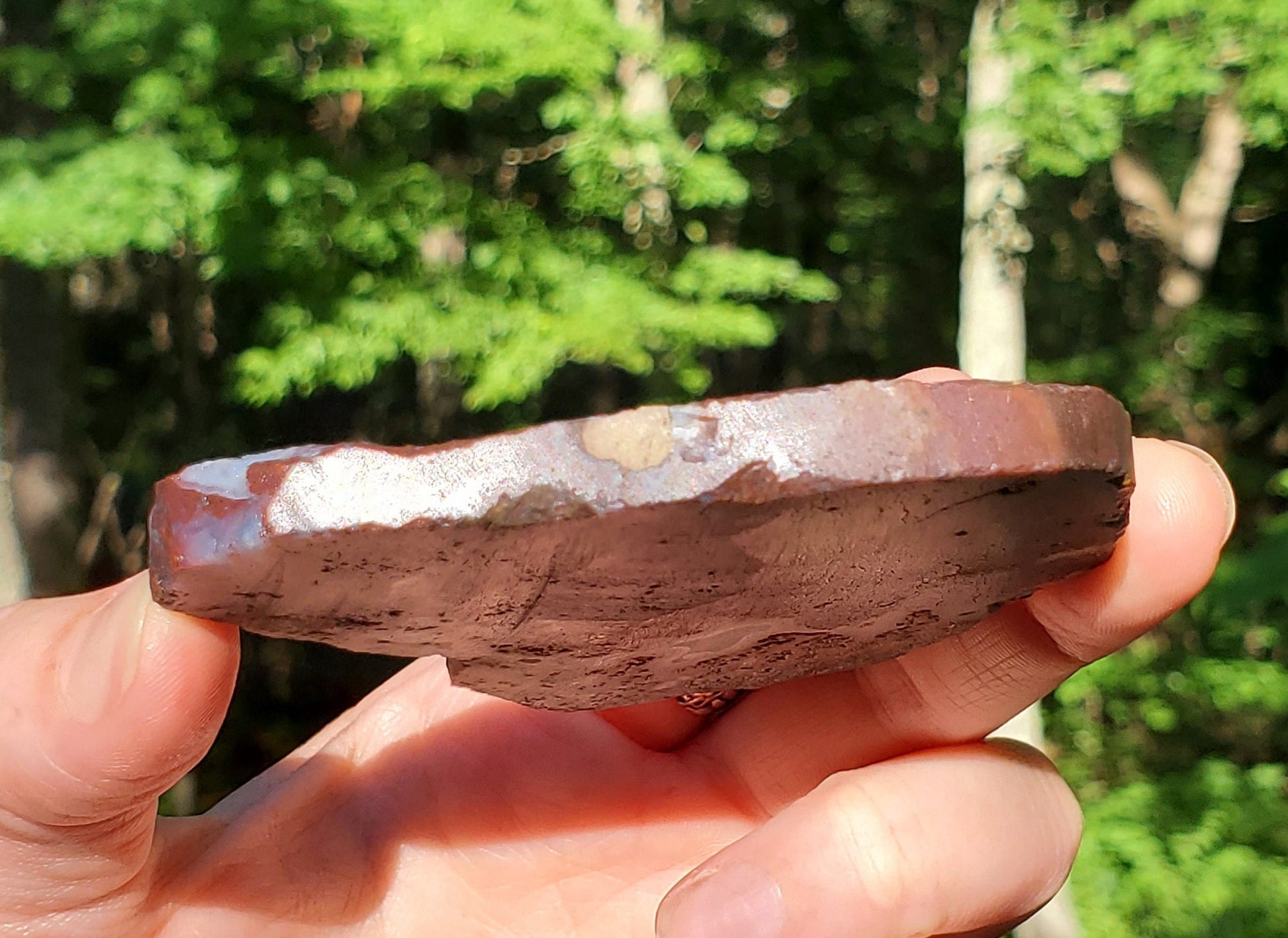 Red Moss Agate Slice. Raw/ UNpolished Slab with Quartz. Red Crystal. - EarthyElementStudio