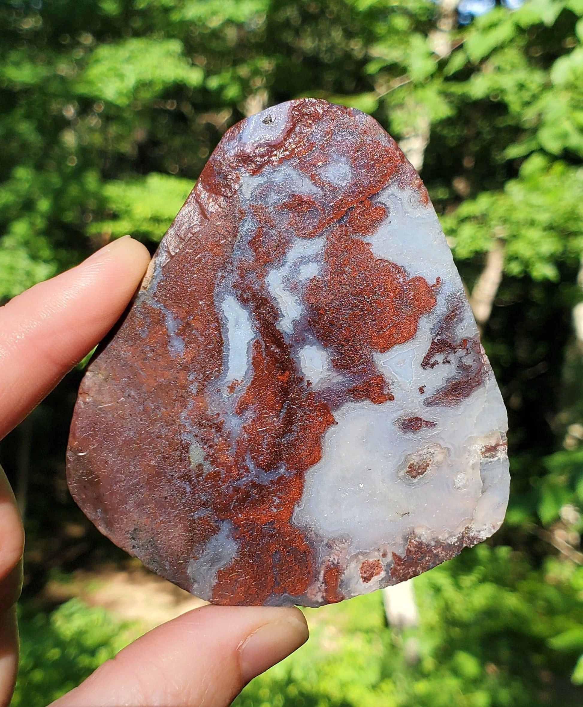 Red Moss Agate Slice. Raw/ UNpolished Slab with Quartz. Red Crystal. - EarthyElementStudio