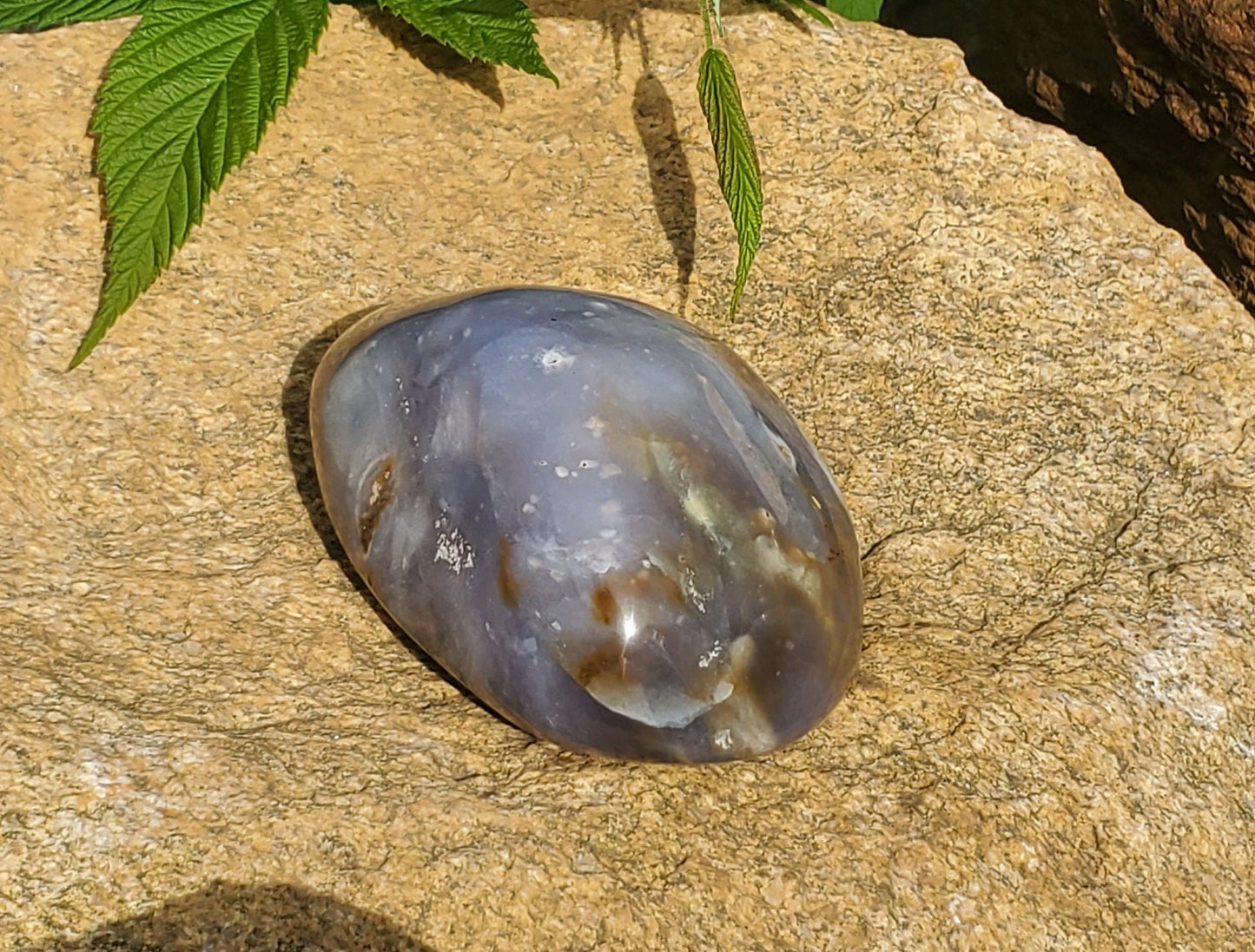 Large Beautiful Purple Chalcedony Palmstone. Purple Agate Freeform. Third Eye Chakra Crystal. Meditation Tool. Indonesian Agate.