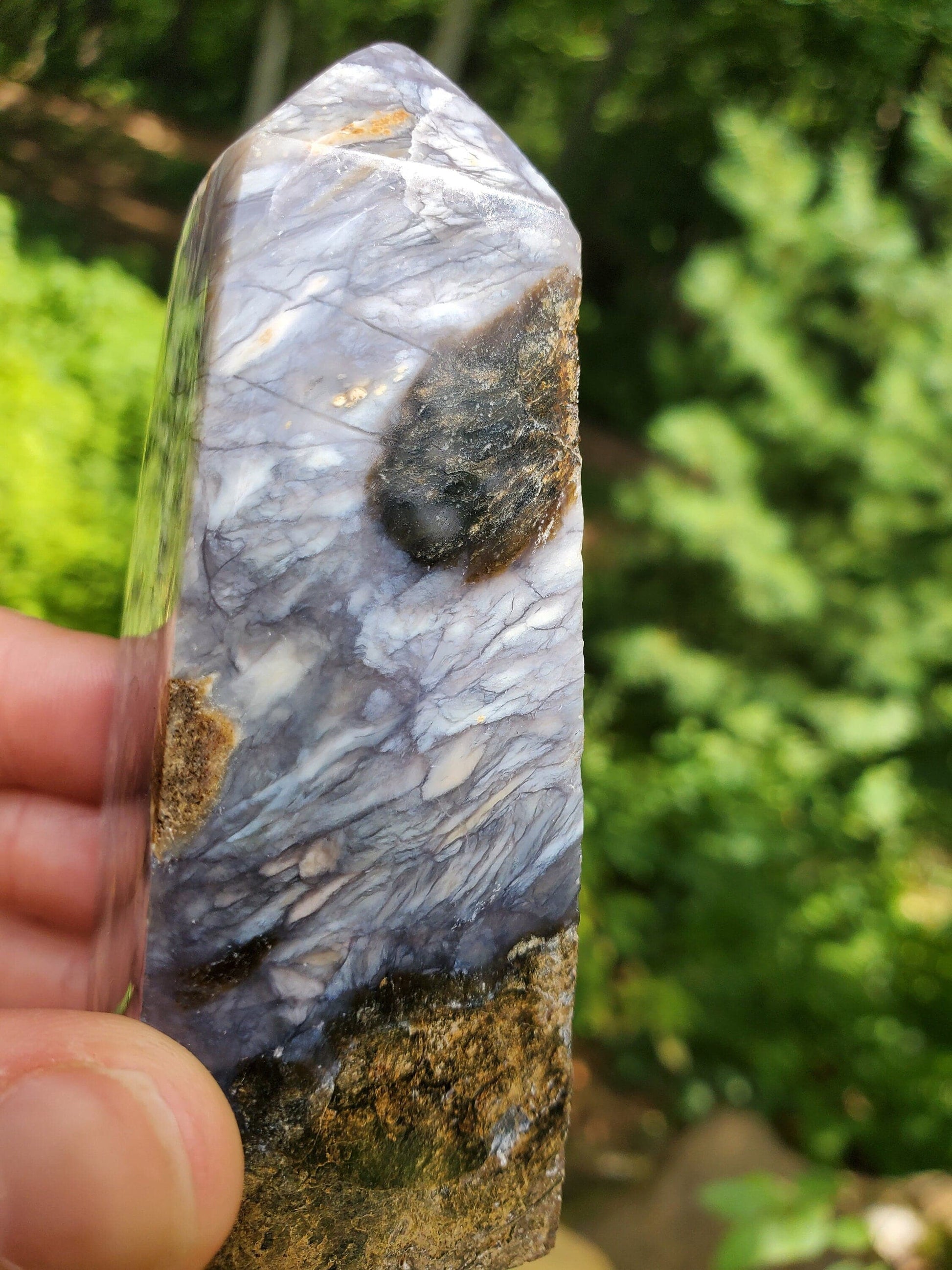 Purple Chalcedony Obelisk/ Tower. Purple Agate point. Heart and Third Eye  Chakra Crystal. Meditation Tool. - EarthyElementStudio