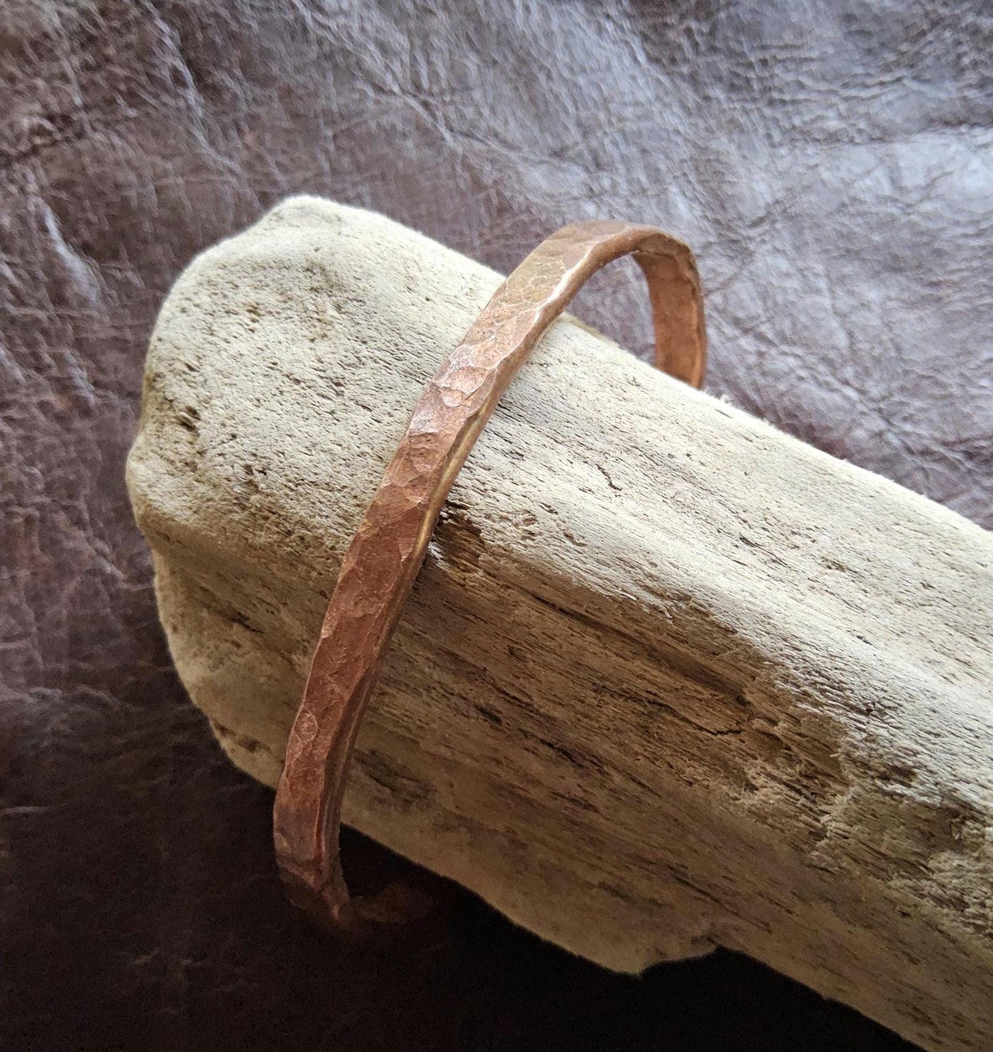 Handmade Copper Bracelet. Hand-Hammered Cuff. Organic Shape. Healing Crystal Jewelry. Natural Recycled Metal. Grounding. Rustic Bangle.