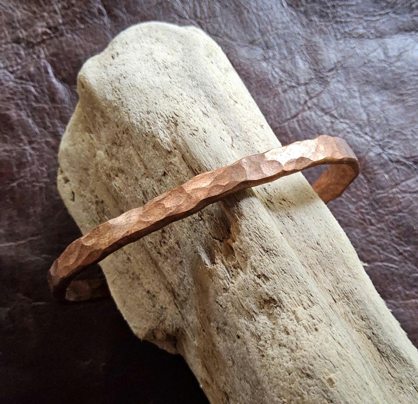 Handmade Copper Bracelet. Hand-Hammered Cuff. Organic Shape. Healing Crystal Jewelry. Natural Recycled Metal. Grounding. Rustic Bangle.