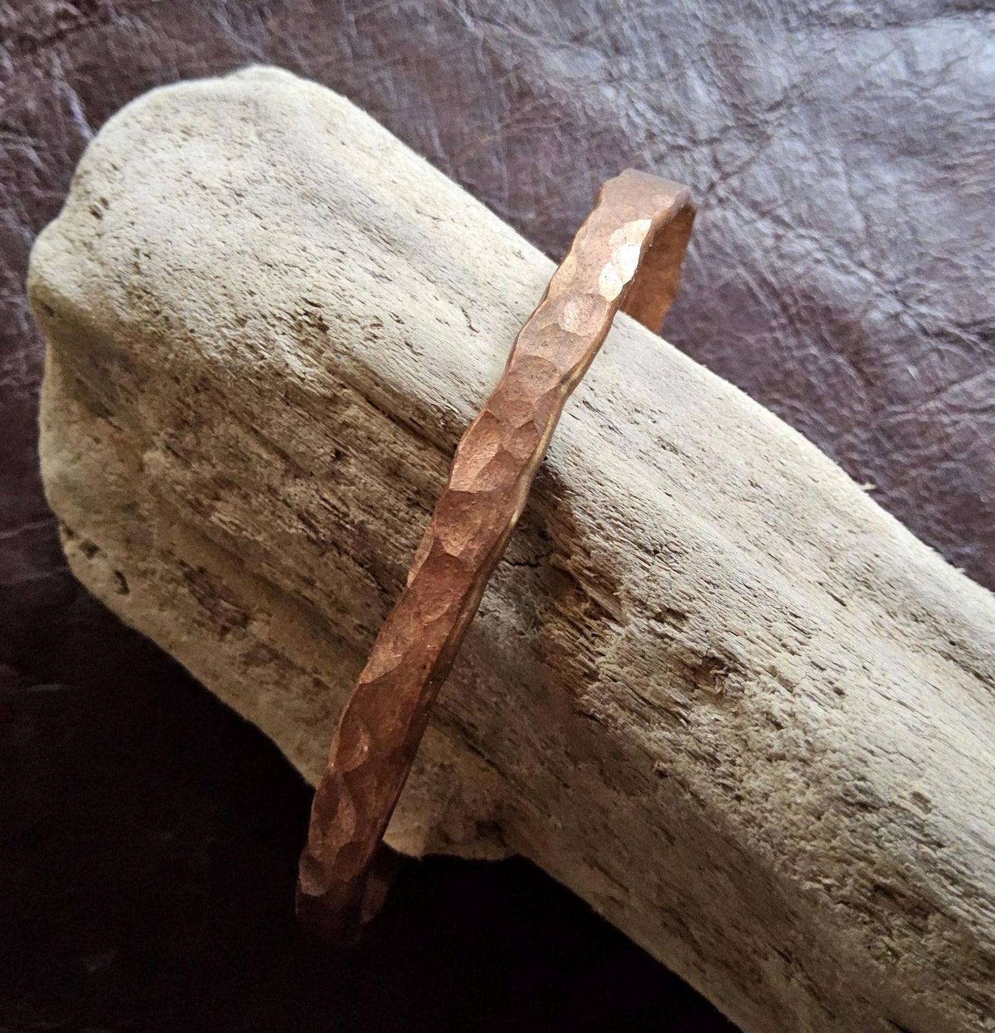 Handmade Copper Bracelet. Hand-Hammered Cuff. Organic Shape. Healing Crystal Jewelry. Natural Recycled Metal. Grounding. Rustic Bangle.