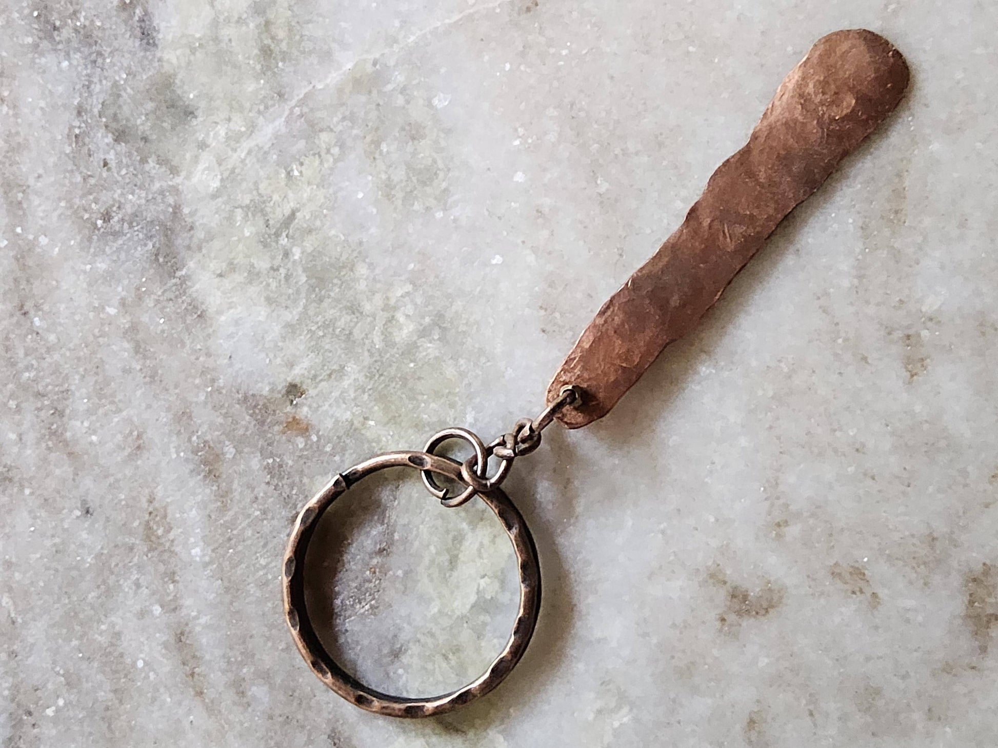Handmade Copper Keychain. Hand Stamped-SUN TO ME. Hammered.  Organic Shape. Jewelry. Natural Recycled Metal. Zach Bryan Lyrics. Gift - EarthyElementStudio