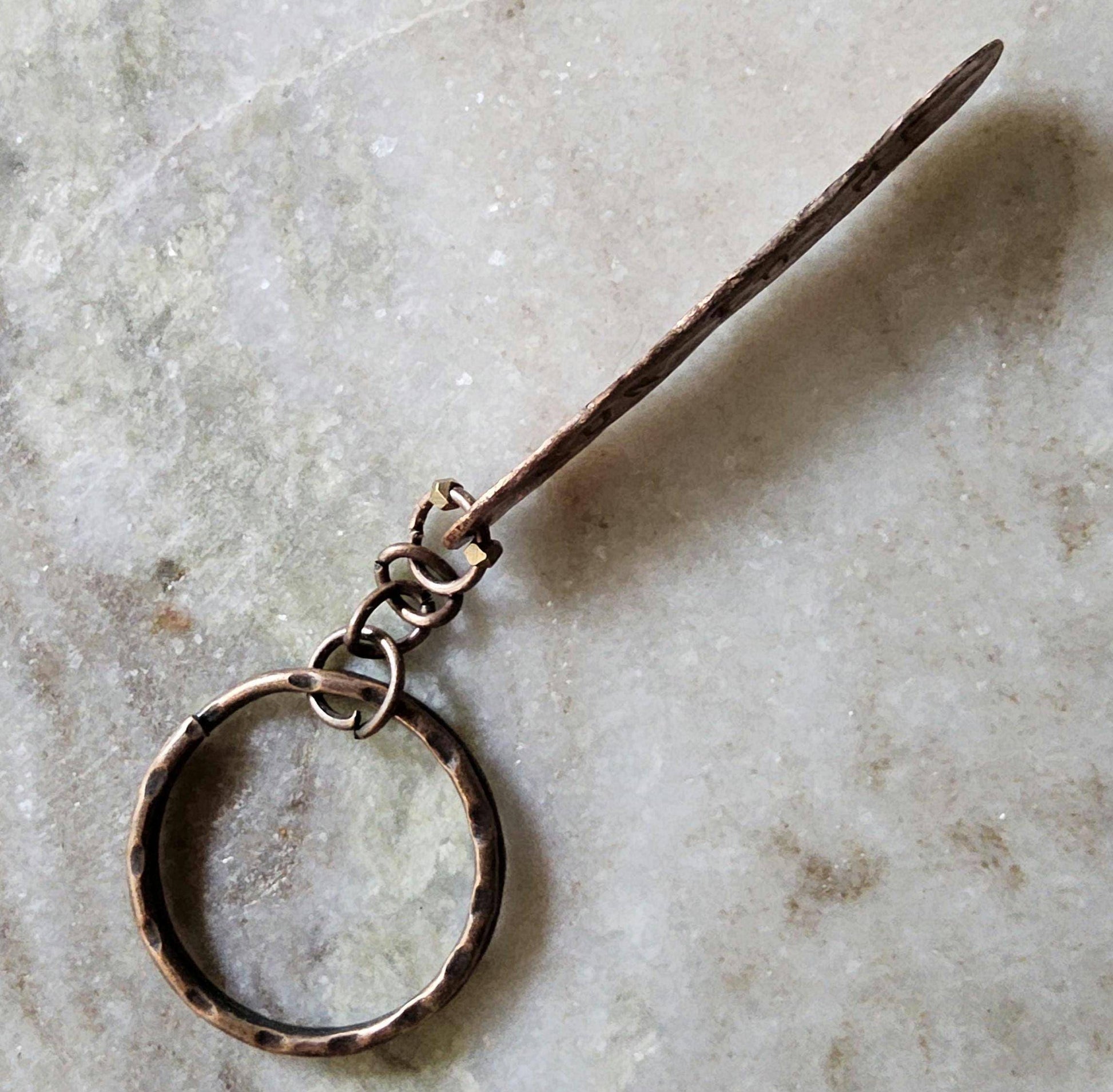 Handmade Copper Keychain. Hand Stamped-SUN TO ME. Hammered.  Organic Shape. Jewelry. Natural Recycled Metal. Zach Bryan Lyrics. Gift - EarthyElementStudio