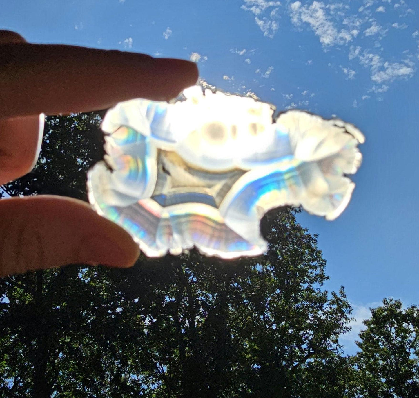 High Quality Iris Agate. Iridescent Agate. Natural Rainbow Crystal. Unique. Meditation Tool. Agate Slice.