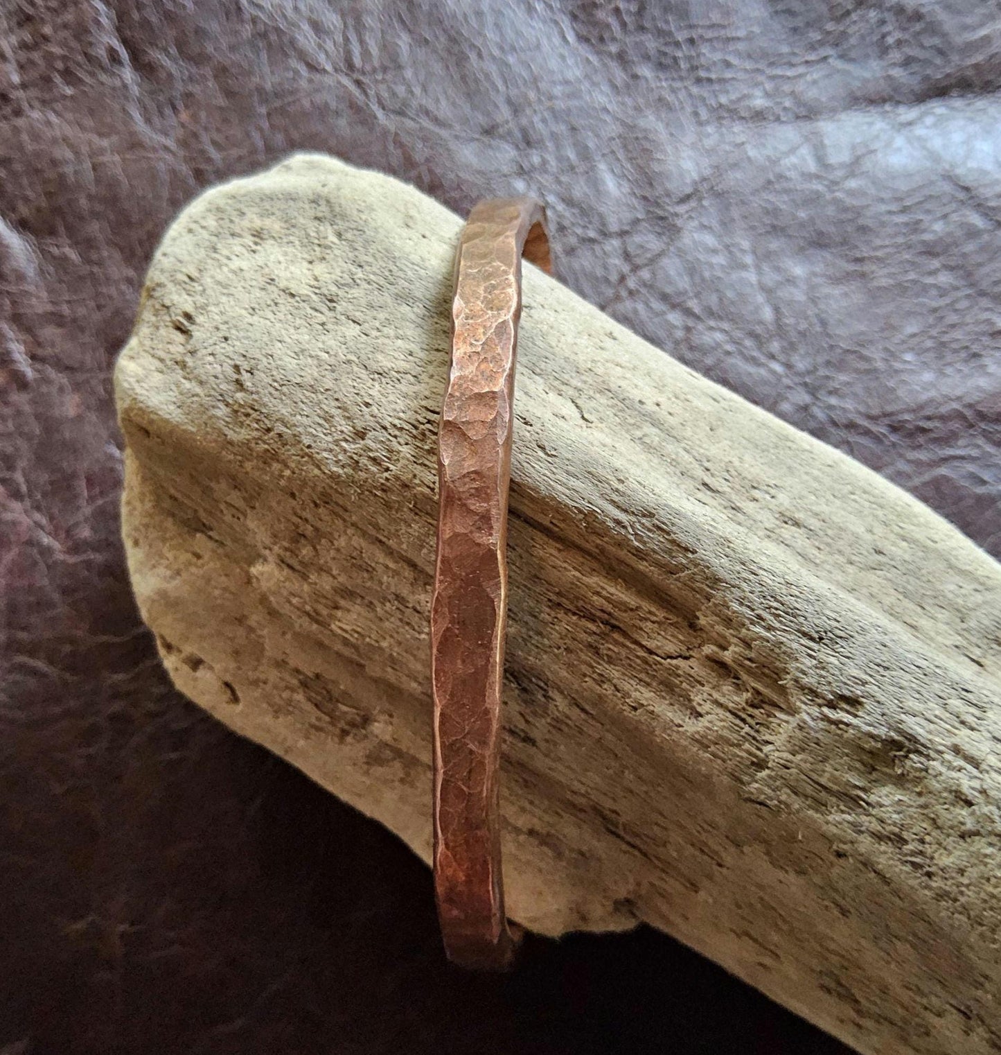 Handmade Copper Bracelet. Hand-Hammered Cuff. Organic Shape. Healing Crystal Jewelry. Natural Recycled Metal. Grounding. Rustic Bangle.