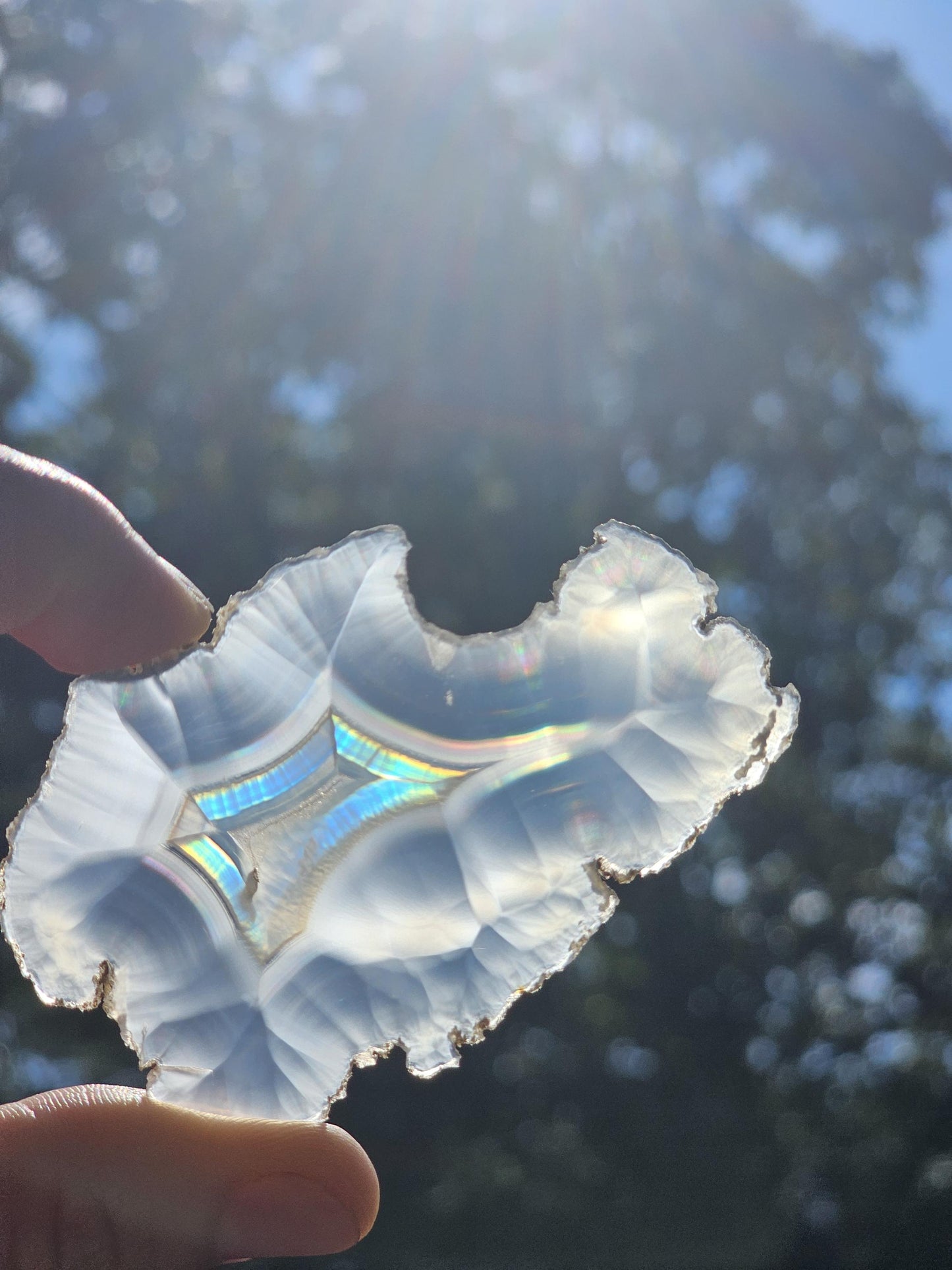 High Quality Iris Agate. Iridescent Agate. Natural Rainbow Crystal. Unique. Meditation Tool. Agate Slice.