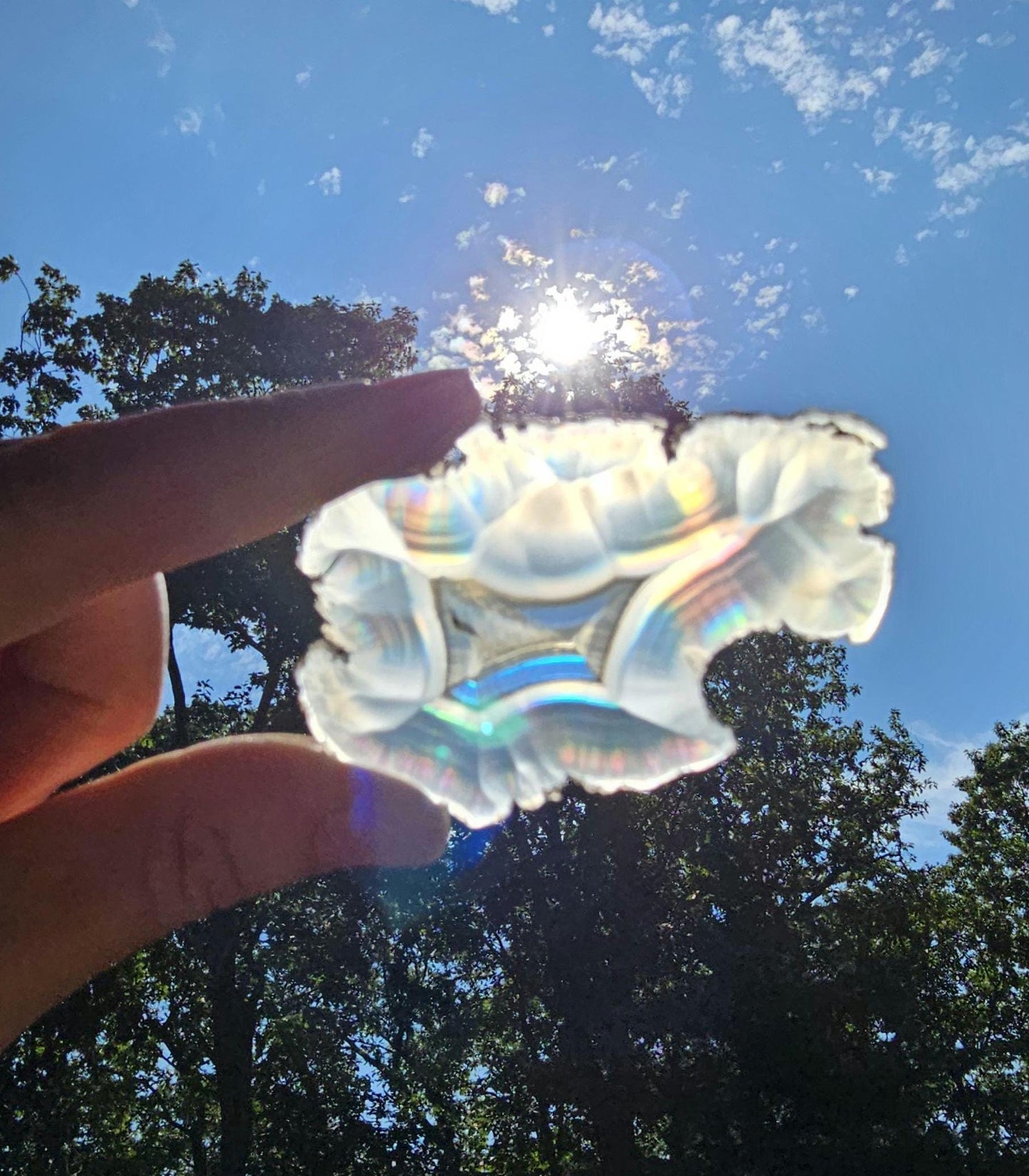 High Quality Iris Agate. Iridescent Agate. Natural Rainbow Crystal. Unique. Meditation Tool. Agate Slice.