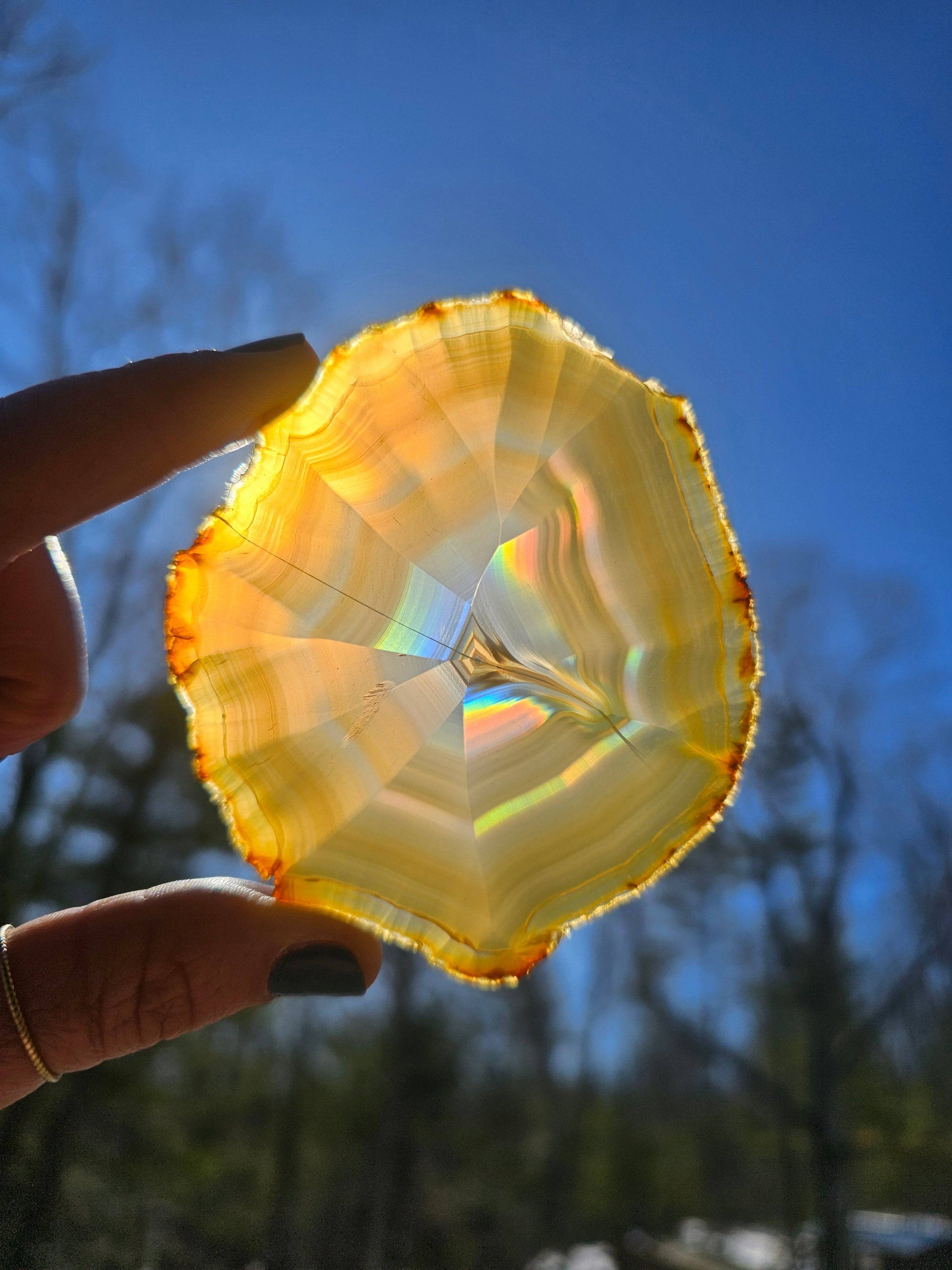 Gorgeous Dark Iris Agate slice - EarthyElementStudio