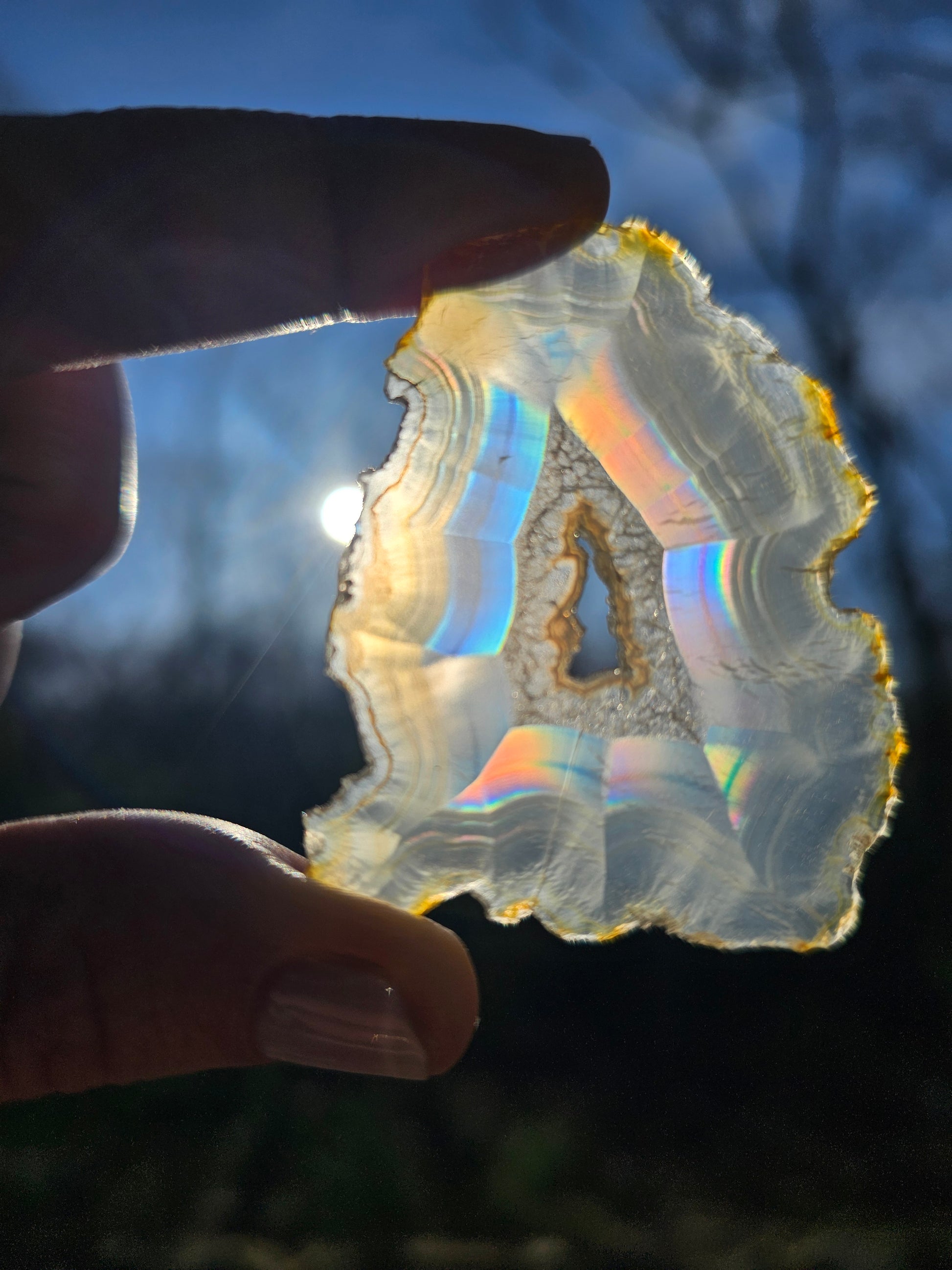 Iris Agate Slice. Crystal Home Decor - EarthyElementStudio