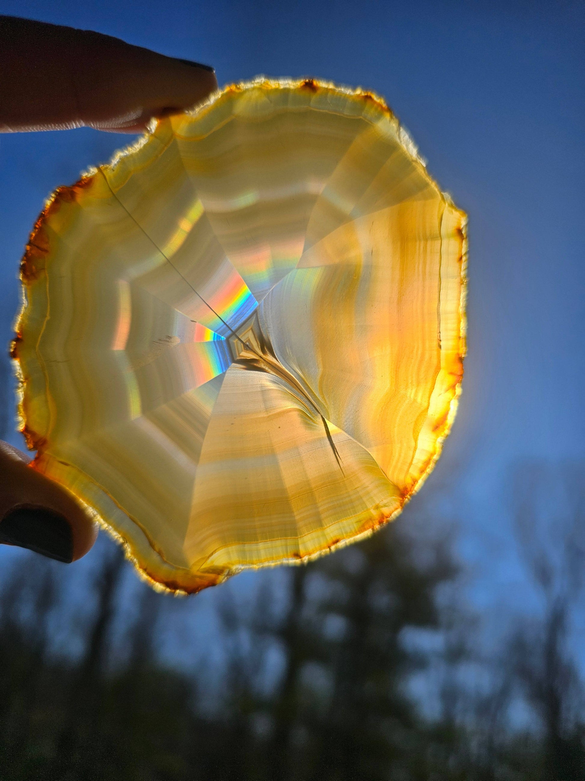 Gorgeous Dark Iris Agate slice - EarthyElementStudio