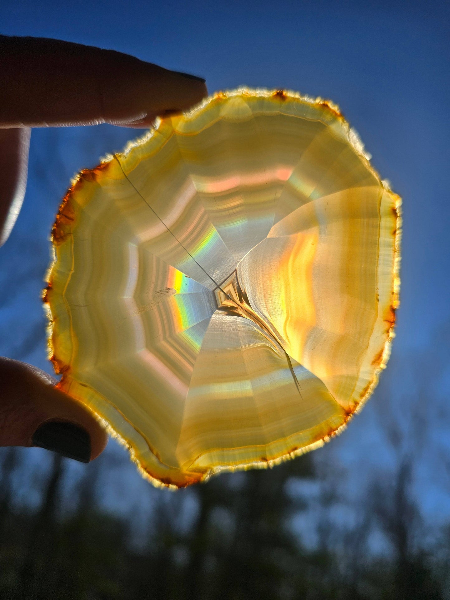 Gorgeous Dark Iris Agate slice - EarthyElementStudio