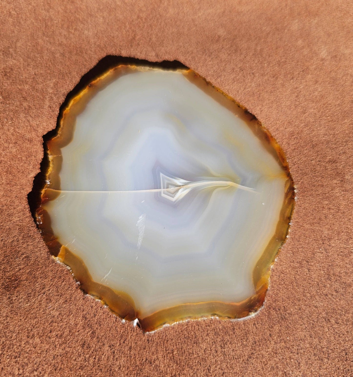 Gorgeous Dark Iris Agate slice - EarthyElementStudio