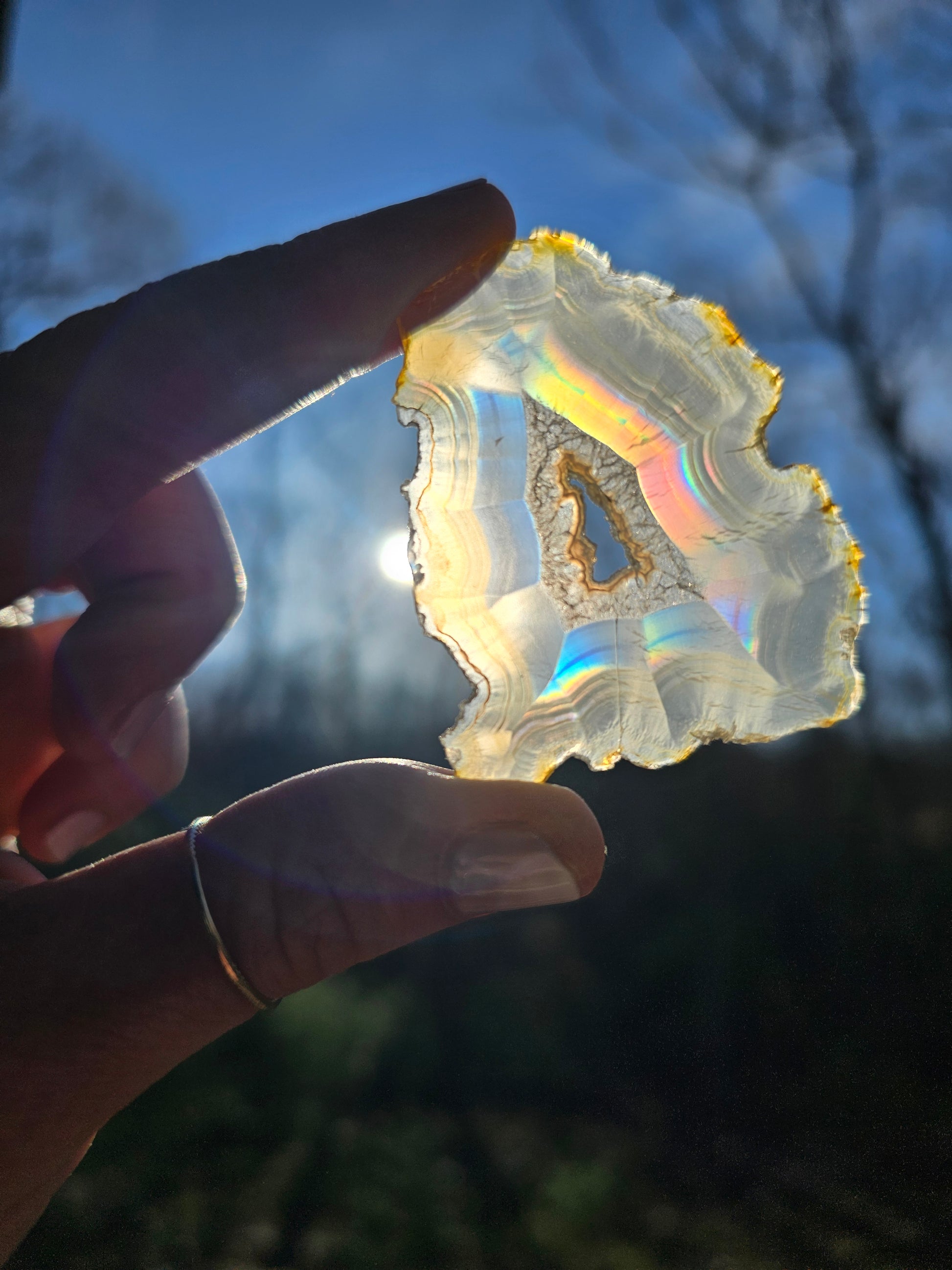 Iris Agate Slice. Crystal Home Decor - EarthyElementStudio